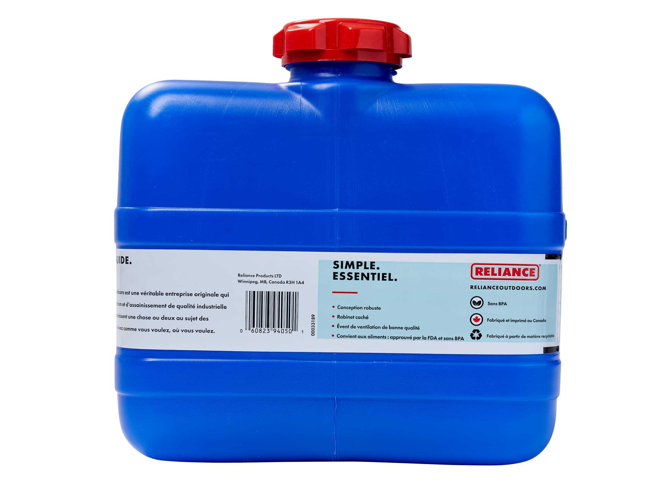 Reliance Products Aqua-Tainer 4 Gallon Rigid Water Container, Blue, 11.3' X 11.0 Inch X 10.8 Inch
