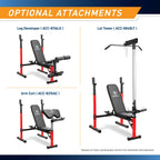 Marcy Foldable Deluxe Standard Weight Bench with Adjustable Back and Bar Catch, Personal Home Gym for Strength Training, Weightl