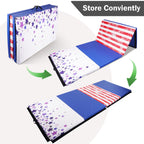 Folding Exercise Aerobics Mat, 4'X8'X2'' Extra Thick High Density Gymnastics Mat, Anti Tear Exercise Aerobics Mats For Mma, Stre