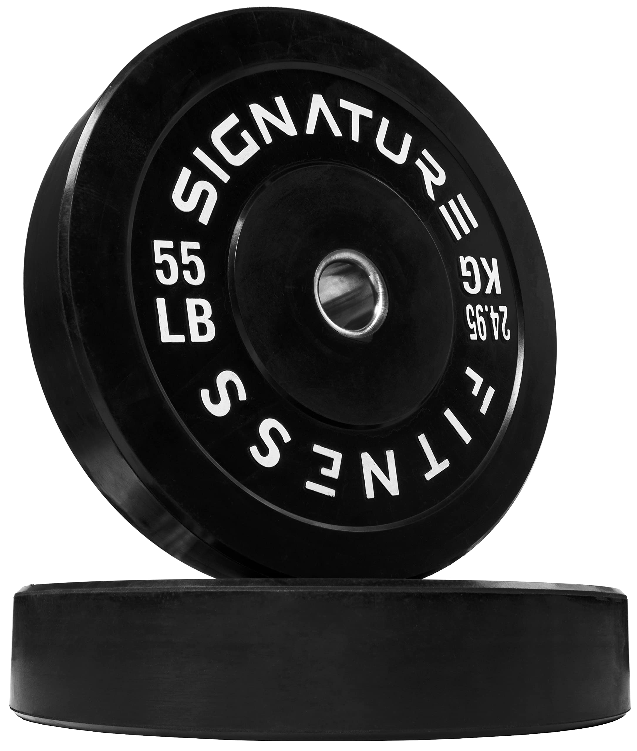 Fitvids 2'' Olympic Bumper Plate Weight Plates With Steel Hub, 55Lb, Pair