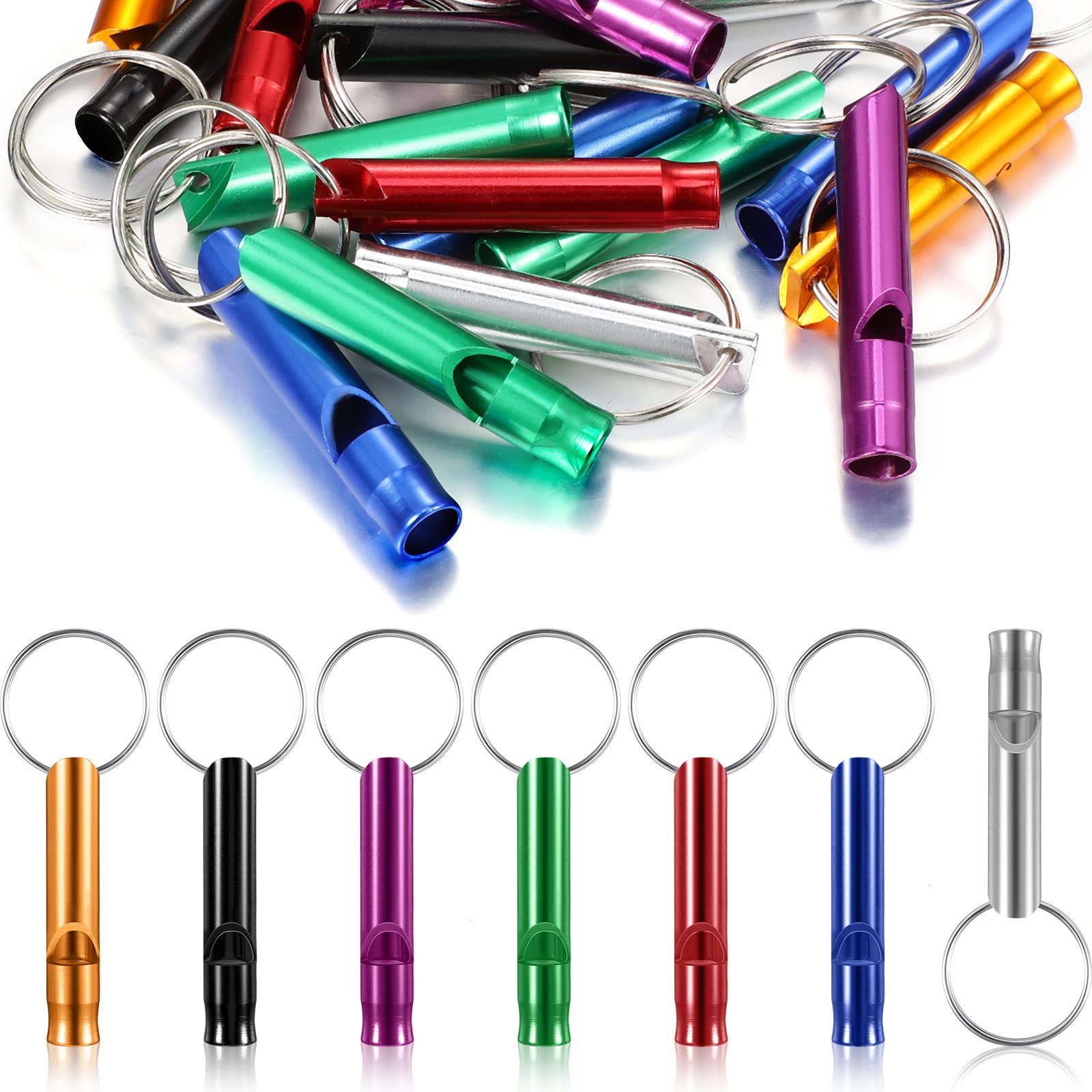 Konohan 105 Aluminum Emergency Whistle With Keychain Safety Survival Whistle Sturdy Light Whistle Keychain Whistle Loud Sound Ca