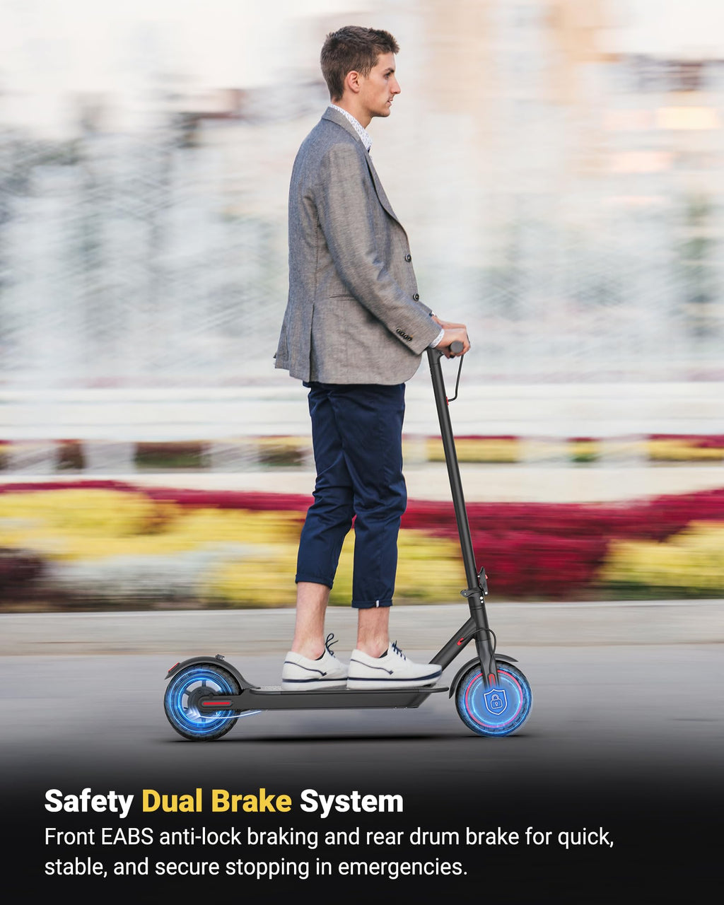 Electric Scooter, 8.5 /10 /14 Tire, 16/19/22 Mph Top Speed, 12/22/27/28/49 Miles Long Range, Folding Escooter for Adults and Tee