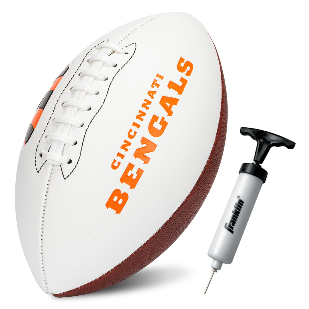 Franklin Sports Nfl Cincinnati Bengals Autograph Football - Official Size White Panel Souvenir Football For Autographs + Signatu
