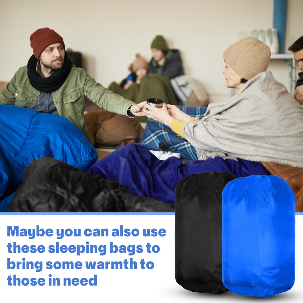 10 Pcs Camping Sleeping Bag For Adults Bulk 4 Season Cold Warm Winter Sleeping Bag For Homeless Waterproof Lightweight With Comp