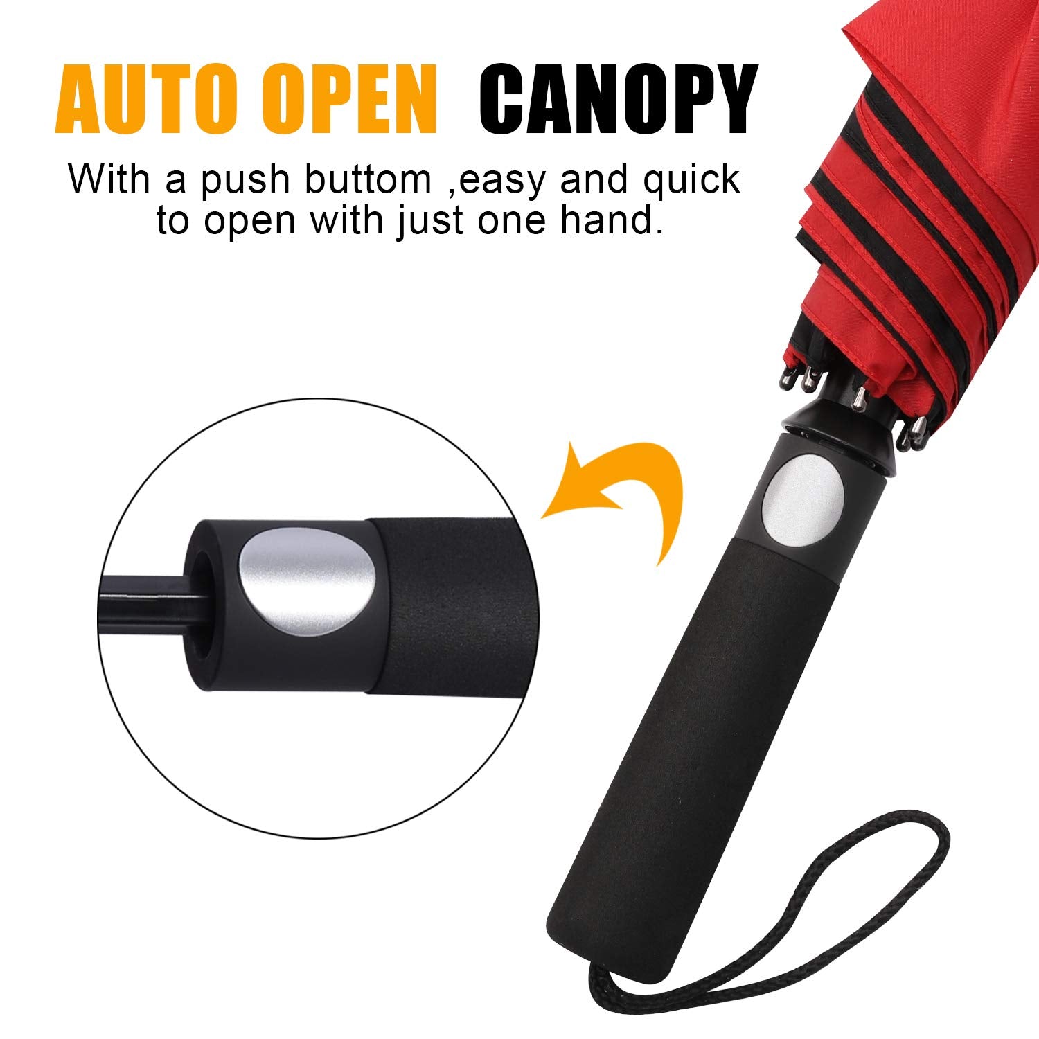 G4Free 62Inch Portable Golf Umbrella Automatic Open Large Oversize Vented Double Canopy Windproof Waterproof Sport Umbrellas(Bla
