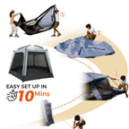 Kingcamp Screen Tent, Camping Tent For 6-8 Person 12' X 12' Portable Screen House Room With Detachable Sunshade For Camping, Gar