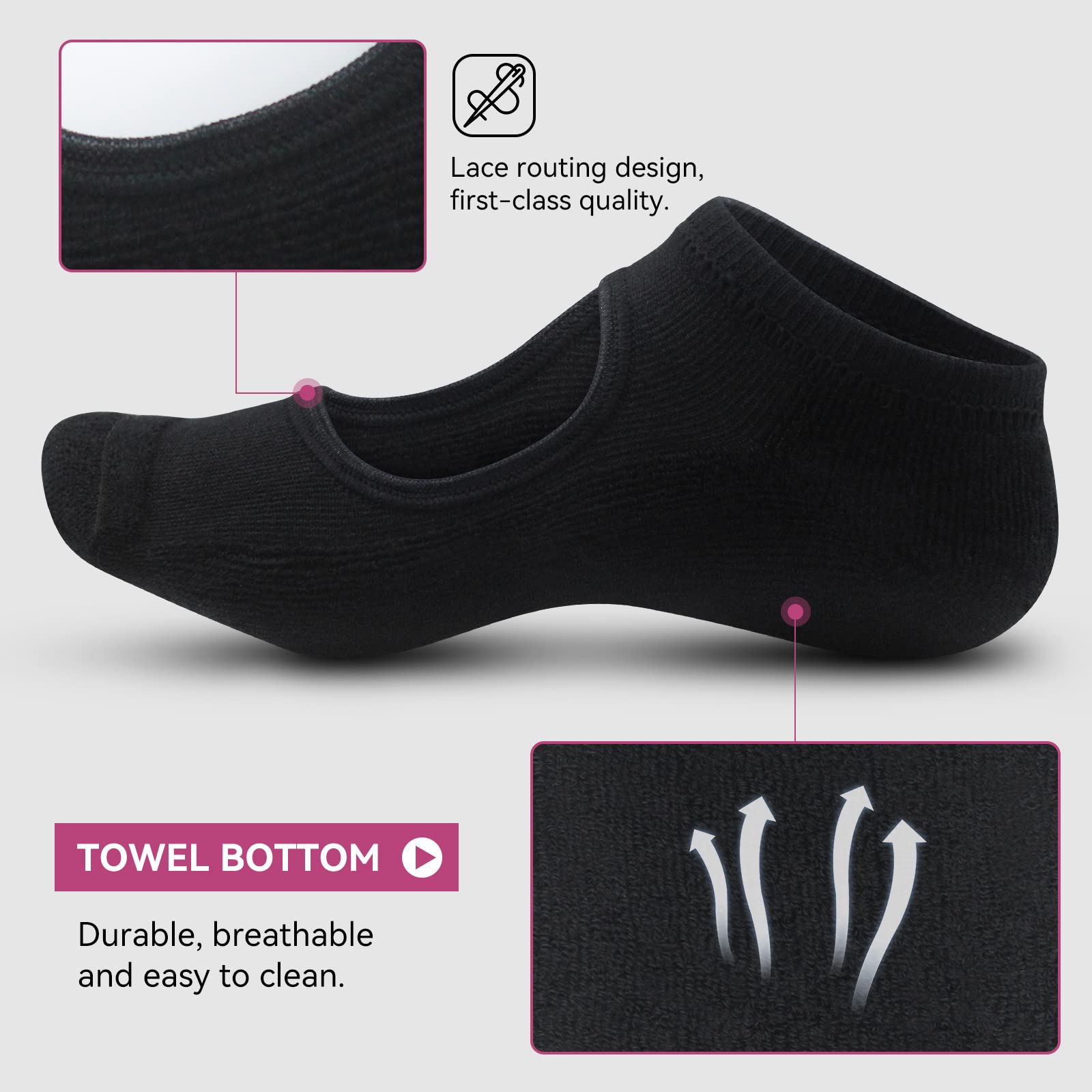 Yoga Socks Non Slip Skid Socks With Grips Pilates Ballet Barre Socks For Women