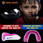 Oral Mart Blackwhite Youth Mouth Guard For Kids - Youth Mouthguard For Karate, Flag Football, Martial Arts, Taekwondo, Boxing, F