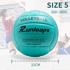 Runleaps Volleyball, Waterproof Indoor Outdoor Volleyball For Beach Game Gym Training (Official Size 5, Blue)