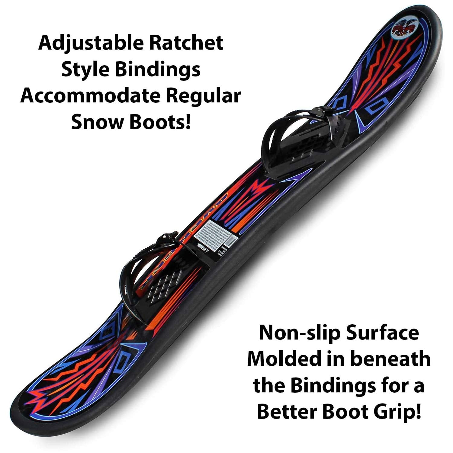 Flexible Flyer Avenger Kids Beginner Snowboard. Youth Plastic Snowboarding Toy Slider, 90 Cm, 37 X 8 X 3 Inches, Black