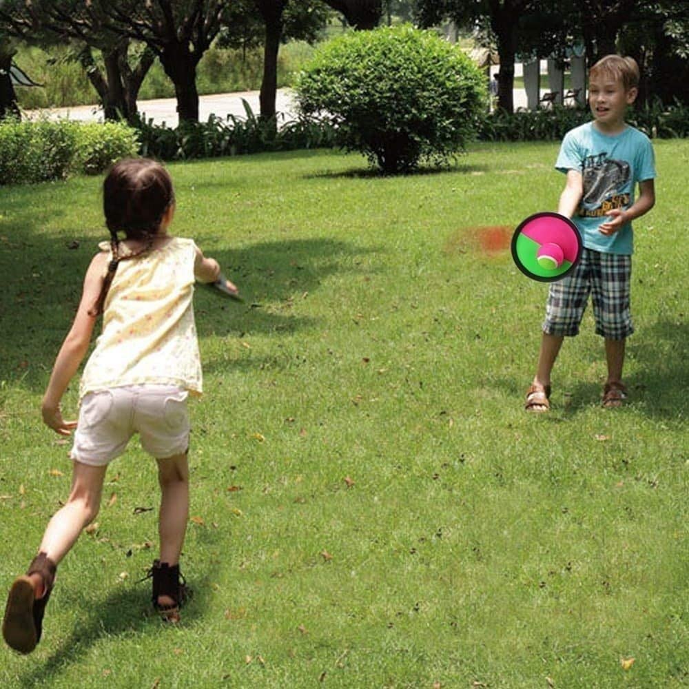 Paddle Catch Ball And Toss Game Set Disc Toss And Catch Paddle Sport Game (4 Paddles And 4 Balls)