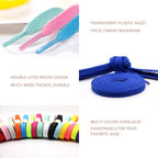 Vsudo Upgrade 43 Double Layer Weave Flat Shoelaces, 516 Wide Flat Shoe Laces For Adults  Kids Sneakers Or Athletic Shoes 1Pair-Y