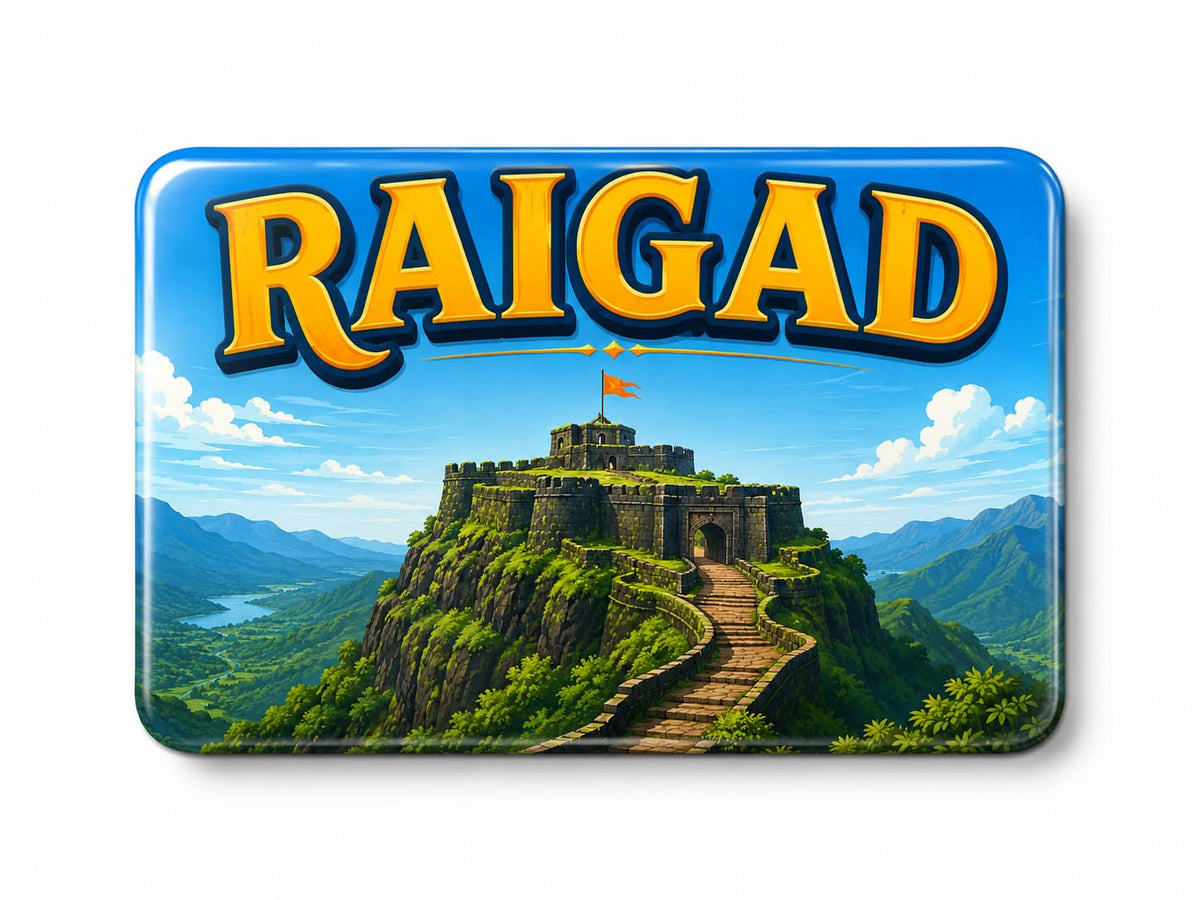 Raigad Acrylic Fridge Magnet | Souvenir Refrigerator Magnet | Travel Landmark Decorative Magnet | Home, Kitchen & Office Decor.