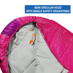 Redcamp Kids Mummy Sleeping Bag For Camping Zipped Small, 32 Degree All Season Cold Weather Fit Boys,Girls & Teens (Pink With 3.