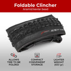 Fincci Pair 26 X 195 Bike Tires 50-559 Foldable 60 Tpi Tires For Mtb Mountain Hybrid Bicycle - Pack Of 2 26X195 Inch Tire