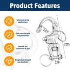 Otoolling 316 Stainless Steel Swivel Snap Shackle Clevis Quick Heavy Duty Release Spring Hook Marine Grade Sailing Halyard Shack