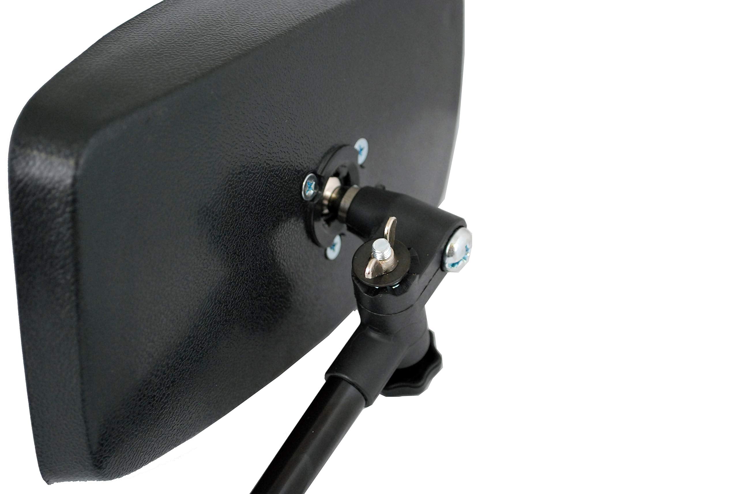 Attwood 13066-7 Universal Adjustable Clamp-On Water Ski Rear View Boat Mirror, Black