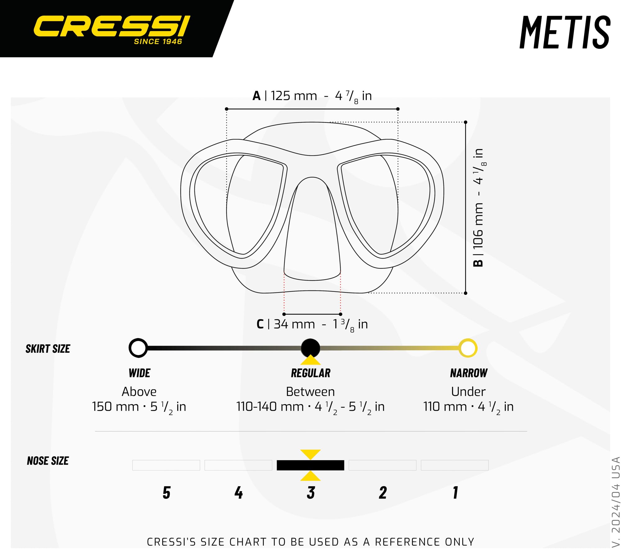 Cressi Pano 3, Clear/Black