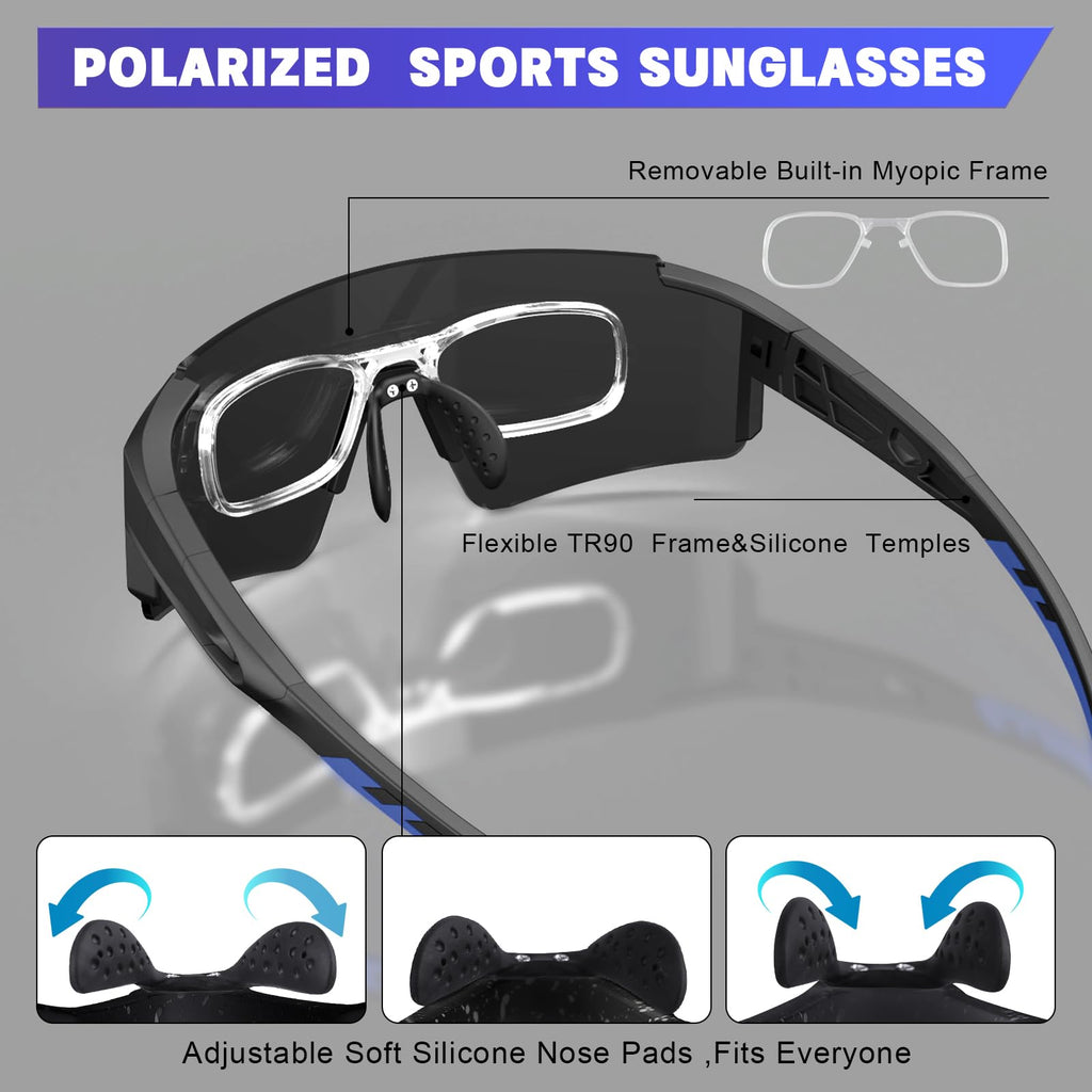 Polarized Sports Sunglasses For Men Women,Running Baseball Fishing Sunglasses,Cycling Mtb Bike Glasses Uv400