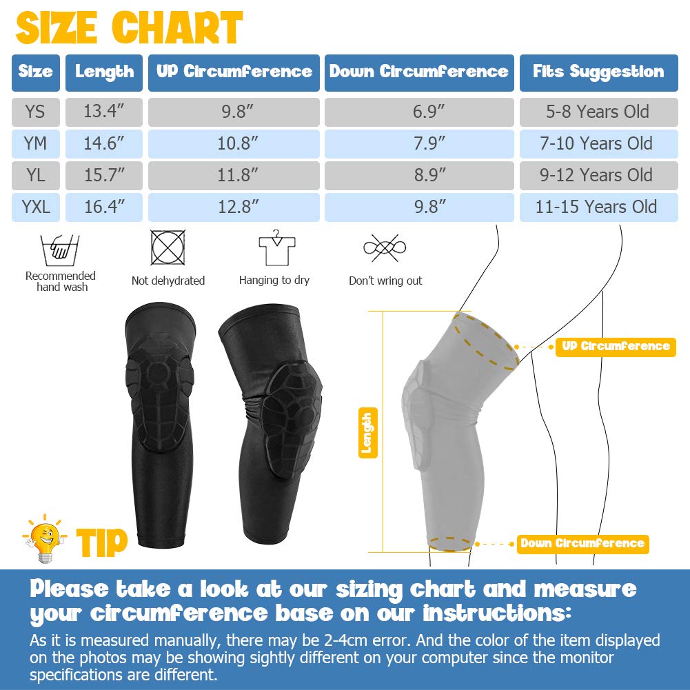 Knee Pads For Kids/Youth (Ages 5-15) - Shield Kneepads For Sports - Ideal Kneepad For Basketball, Baseball, Football, Wrestling,