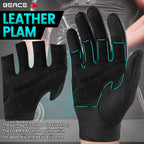 Beace Full Finger Weight Lifting Gym Gloves With Anti-Slip Leather Palm For Workout Exercise Training Fitness And Bodybuilding F