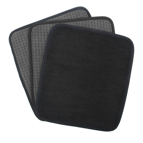 Anglekai 3 Pack Bowling Ball Towels, 10  x 8  Microfiber Bowling Shammy Accessories with Easy-Grip Dots Non-Slip (Black)