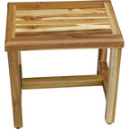 Homeroots Compact Rectangular Teak Shower Or Outdoor Bench In Natural Finish