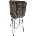 Muddy Steel 7' Tall Quad Pod Hunting Blind Cover With 4 Zippered Windows (Stand Not Included) - Portable Camouflage Shelter And