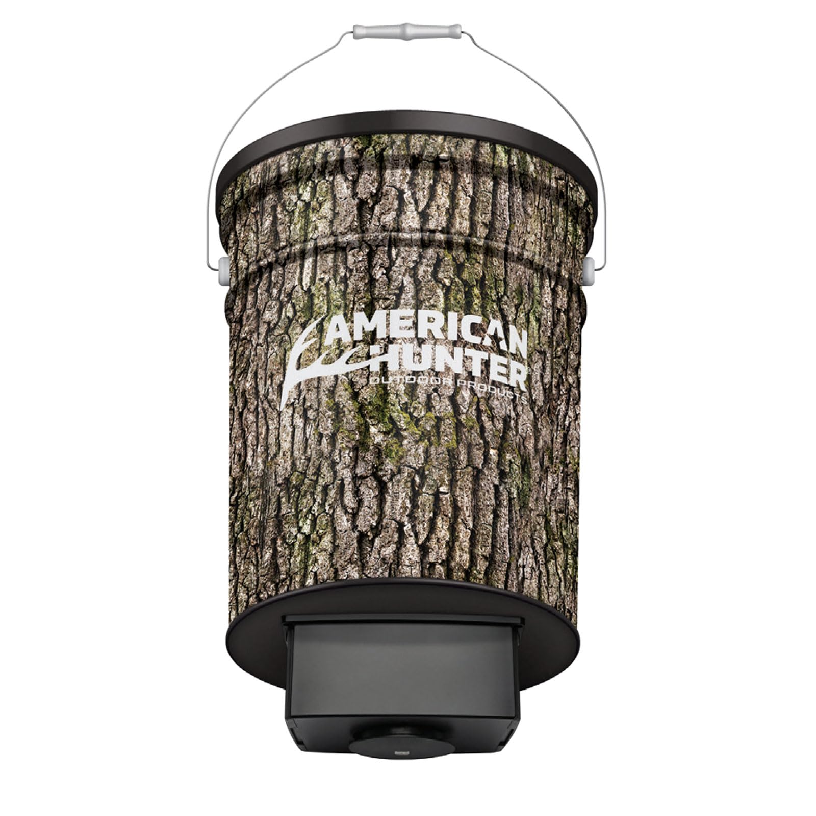 American Hunter 50 Lb Hanging Feeder | Hunting Durable Lightweight Camo Metal Game Feeder With Automatic Delivery System | With