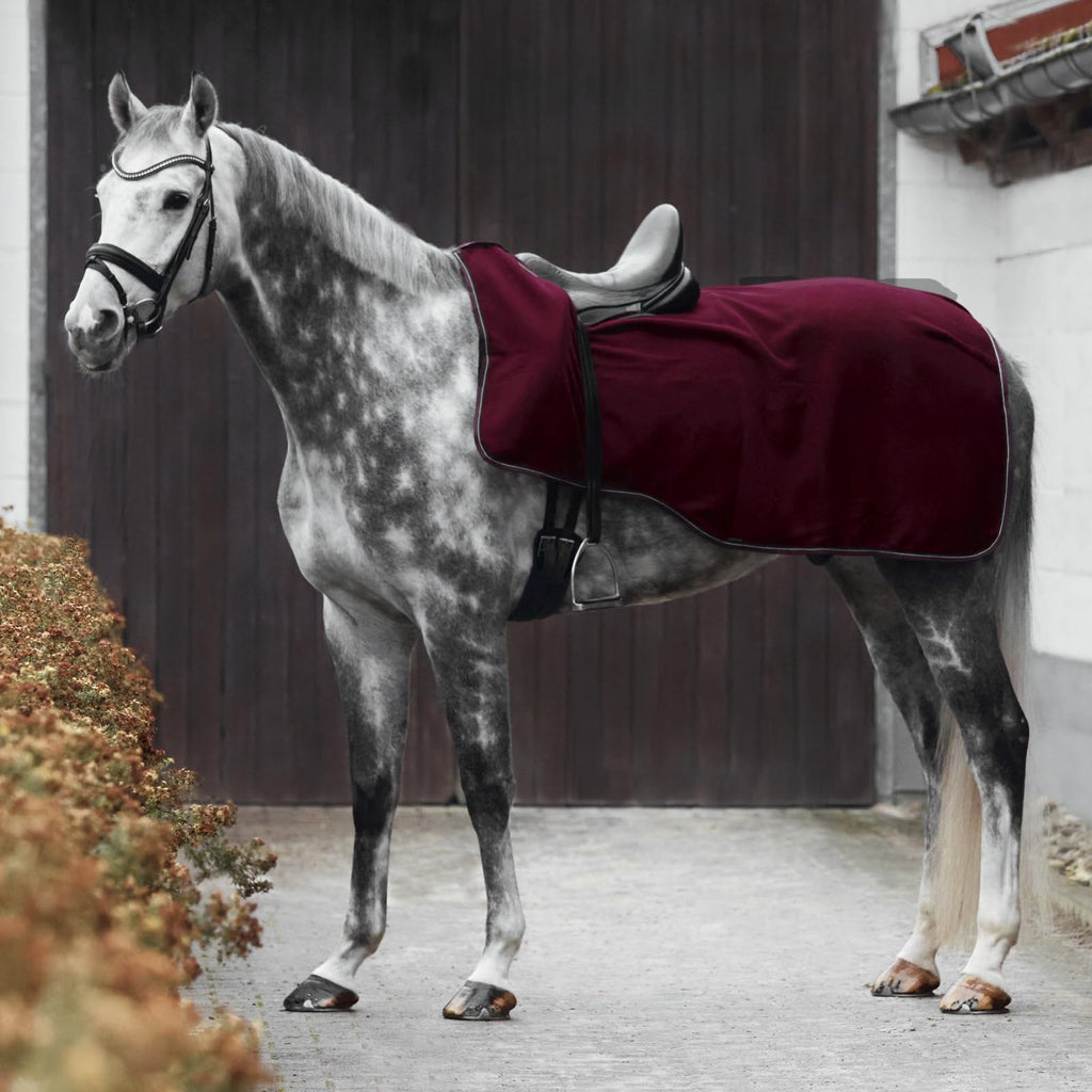Horze Kiel Riding Blanket With Fleece - Dark Red - 81 In