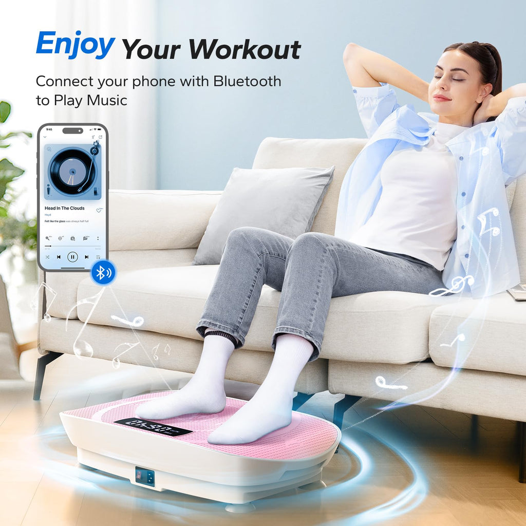 Merach Vibration Plate Exercise Machine, Whole Body Workout Equipment For Women, Bluetooth And Silicone Pedal, Vibration Plate F
