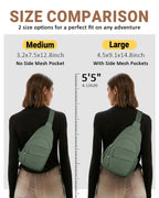 Tuwubi Crossbody Bags for Women, Sling Bag for Men, Small Hiking Backpack Anti Theft Lightweight for Outdoors Travel (L, Sage Gr