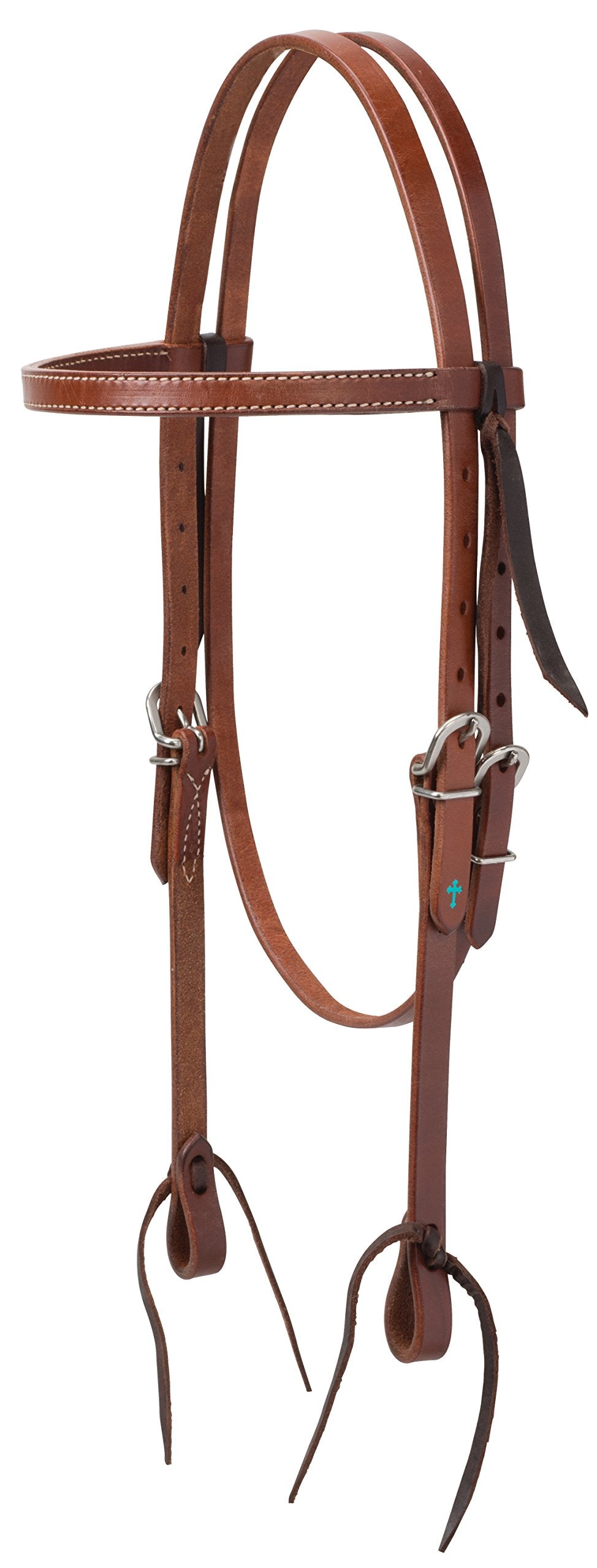 Turquoise Cross 45-0155 Skirting Leather Headstall, Medium Oiled