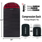 Hizynice Sleeping Bag Zero Degree Sleeping Bags For Adults Big And Tall Winter Cold Weather Camping Xxl Extra Large Wide,Black L
