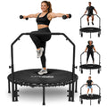 Fitness Rebounder Trampoline for Adults with Bar and Elastic Bands, 450/550 lbs Mini Trampoline for Adults, Exercise Trampolines