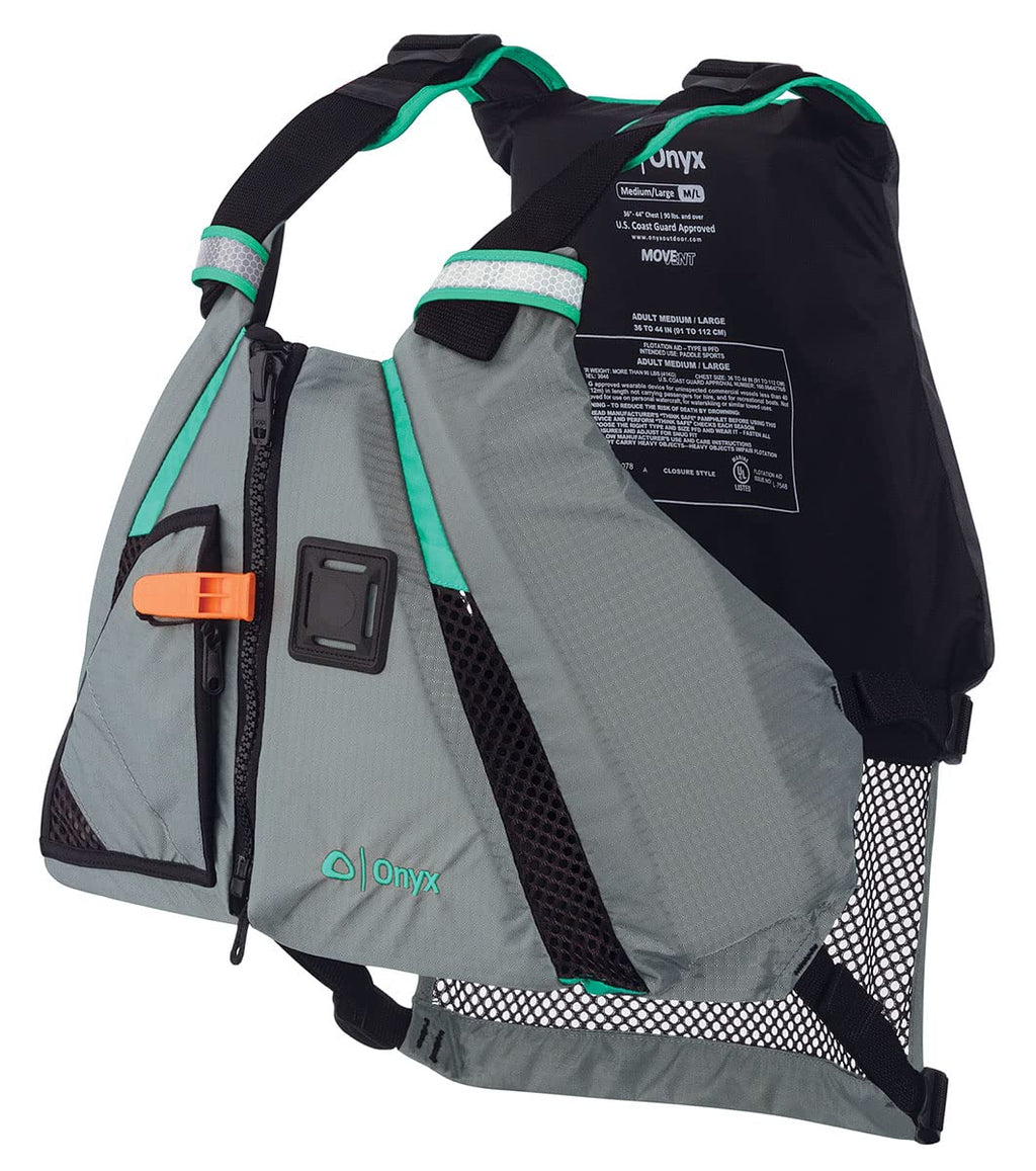 Onyx 122200-505-020-15 Movevent Dynamic Paddle Sports Life Vest, X-Small/Small, Aqua