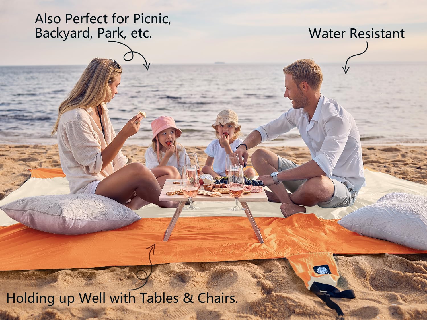 WEKAPO Beach Blanket - Sandproof Waterproof Extra Large Beach Mat | Oversized Sand-Free Lightweight Quick-Drying | Beach Essenti