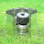 Stove Windscreen, Ohuhu Camp Stove Windscreen 10 Plates Aluminum Folding Portable Camping Stove Windshield Burner Stove With Car
