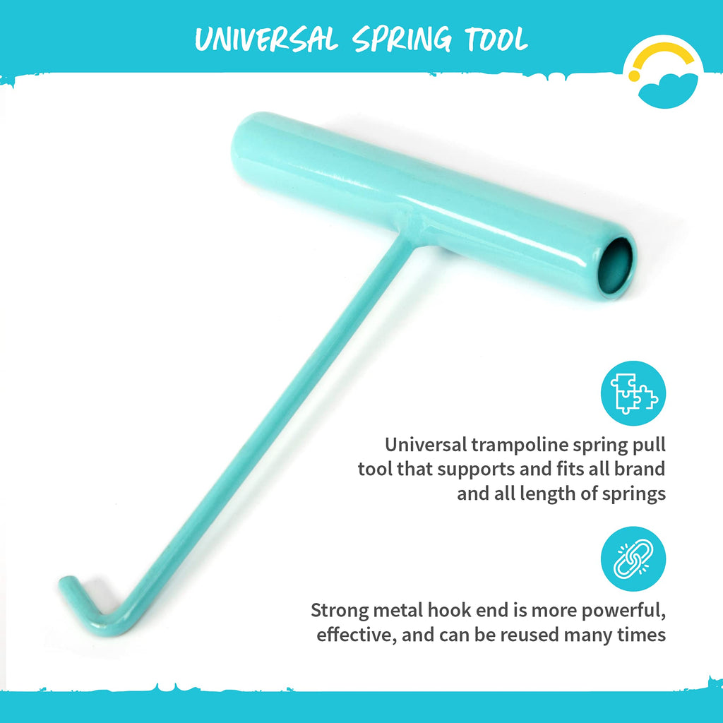 Skybound Universal Trampoline Spring Tool - Steel J-Hook Style Frame - Trampoline Parts And Accessories - Blue
