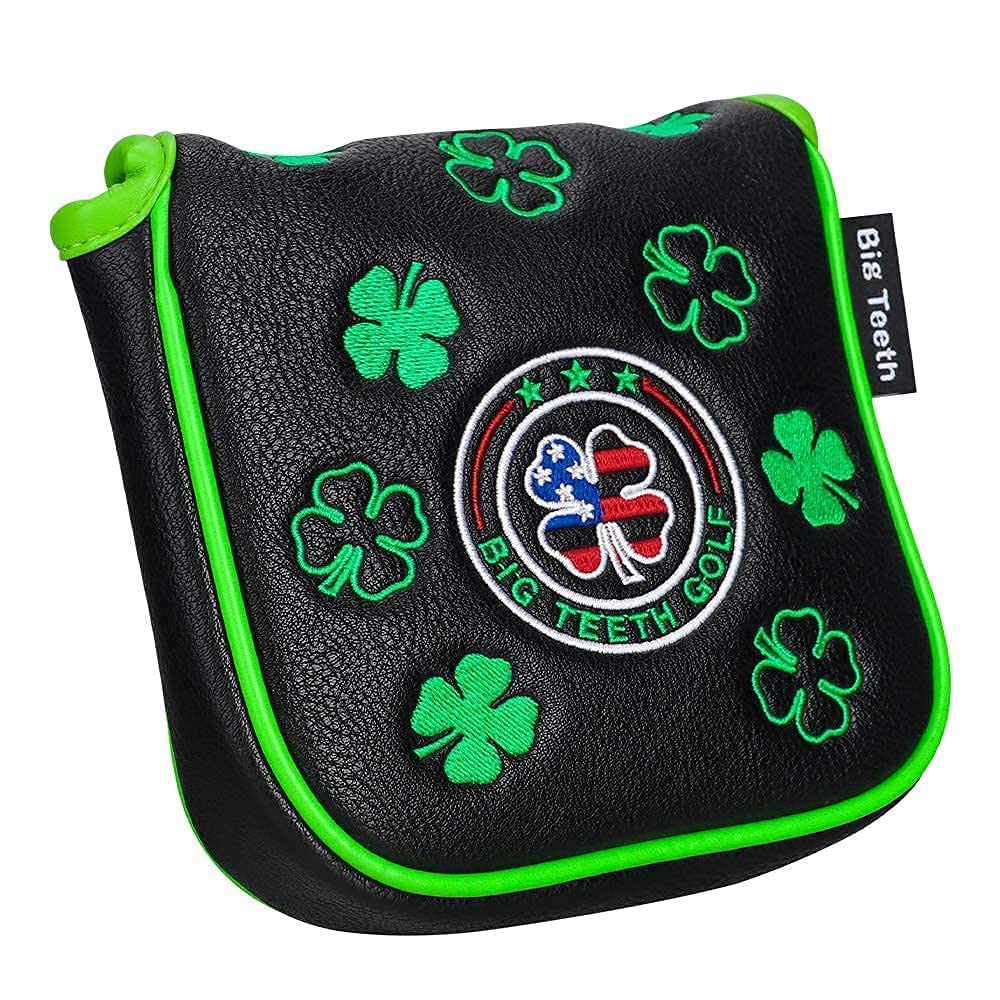 Big Teeth Lucky Clover Mallet Putter Cover Magnetic, Putter Covers For Golf Clubs Mallet, Putter Headcover Mallet Funny Fit Tayl