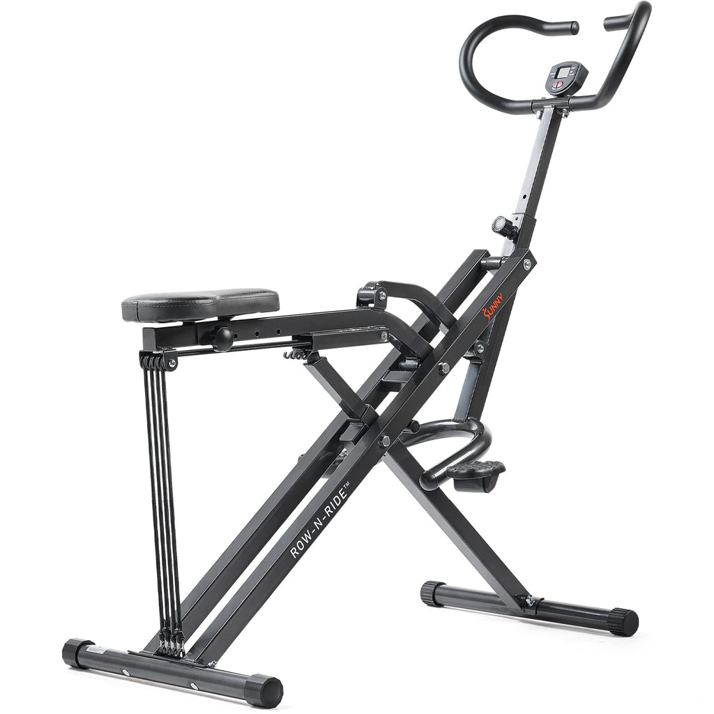 Sunny Health & Fitness Row-N-Ride Plus, Heavy Duty Assisted Squat Machine With 300 Lb Max Weight Capacity, Adjustable Resistance