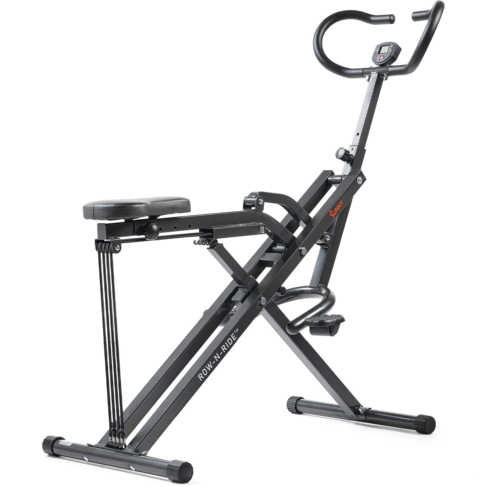 Sunny Health & Fitness Row-N-Ride Plus, Heavy Duty Assisted Squat Machine With 300 Lb Max Weight Capacity, Adjustable Resistance