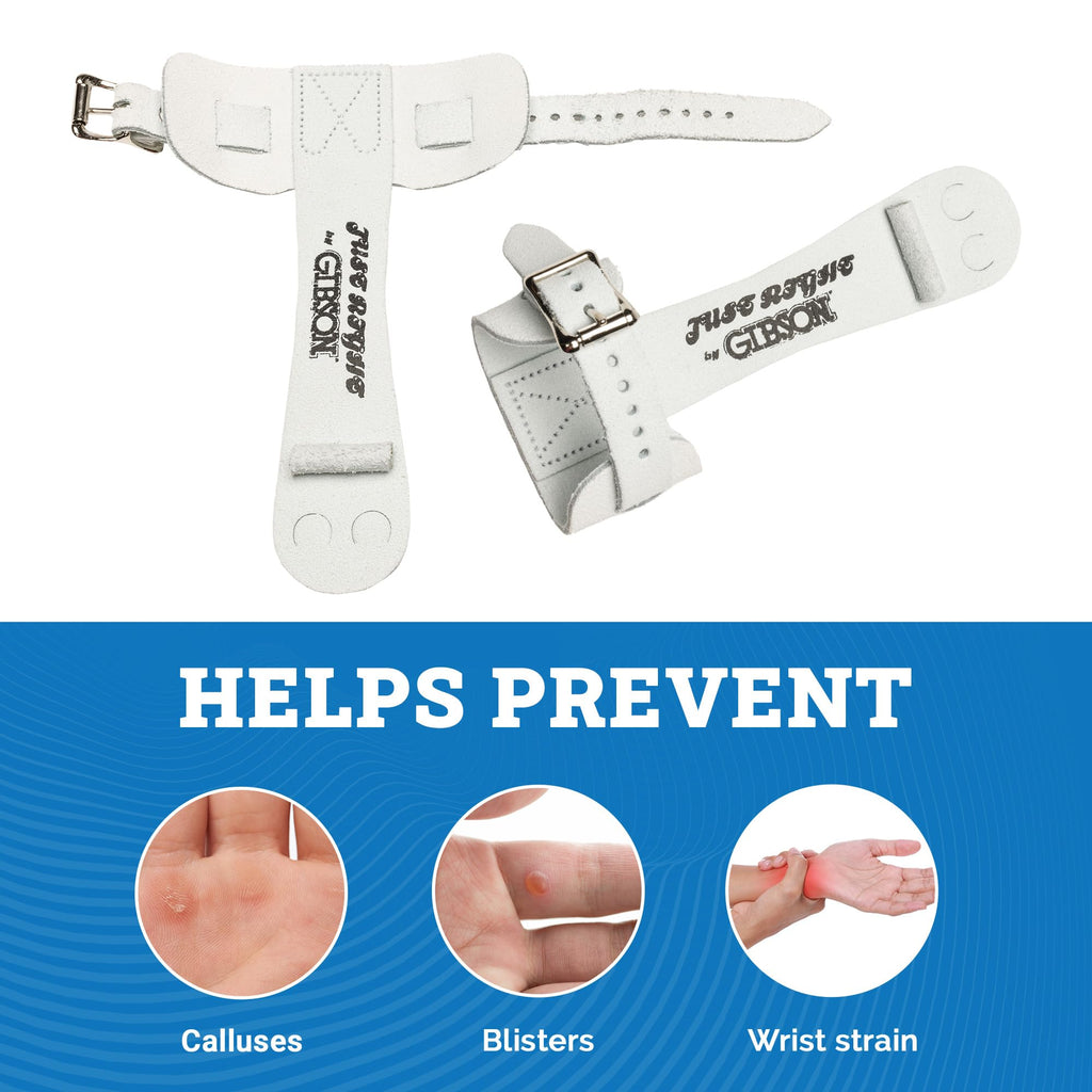 Gibson Athletic Single Buckle Just Right Uneven Bar Grips, Gymnastics, Girls, White, Small