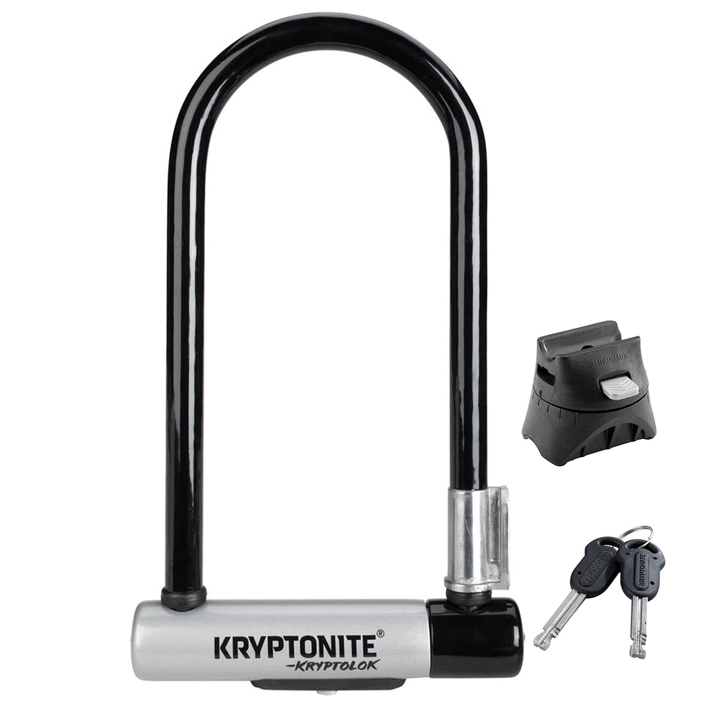 Kryptonite Kryptolok Standard Bike U-Lock, Heavy Duty Anti-Theft Bicycle U Lock, 12.7Mm Shackle With Mounting Bracket And Keys, 