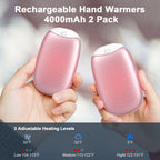 2 Pack Hand Warmers Rechargeable, 8000Mah Electric Portable Pocket Hand Warmer/Power Bank, Great For Outdoor Sports, Hunting, Go