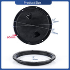 Smartmarine Marine Access Hatch Black Round Non Slip Boat Inspection Hatch 8 Inch(4'' 6'' 8'')