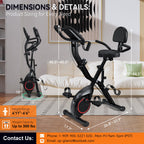 Foldable Exercise Bike Stationary Bikes for Home, 5 IN 1 Indoor Workout Bike, with 16-Level Quiet Magnetic Resistance, 6.6 LBS F