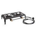 Stansport Double Burner Cast Iron Stove With Regulator Hose (209-100)