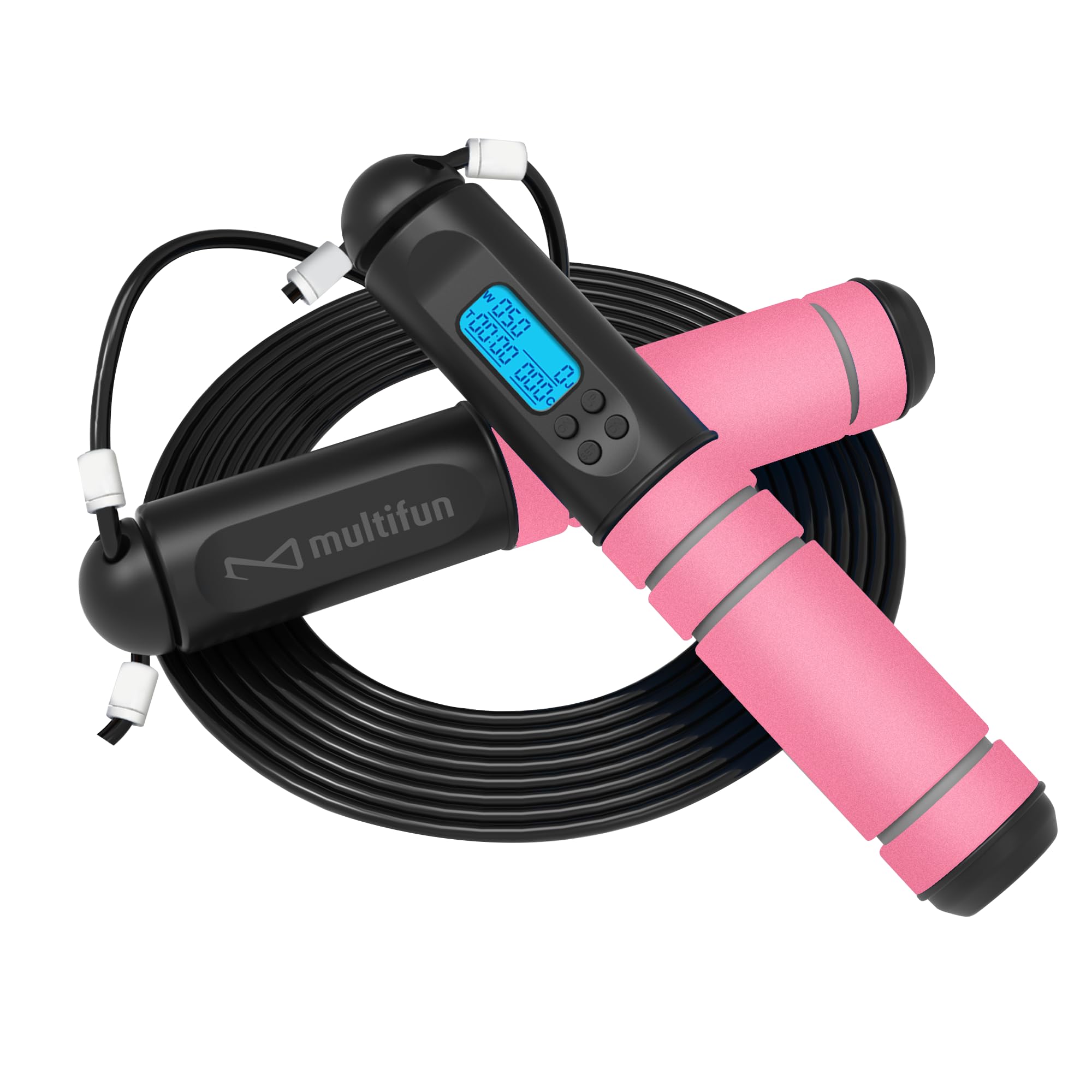 Jump Rope, Multifun Speed Skipping Rope With Calorie Counter, Adjustable Digital Counting Jump Rope With Ball Bearings And Alarm