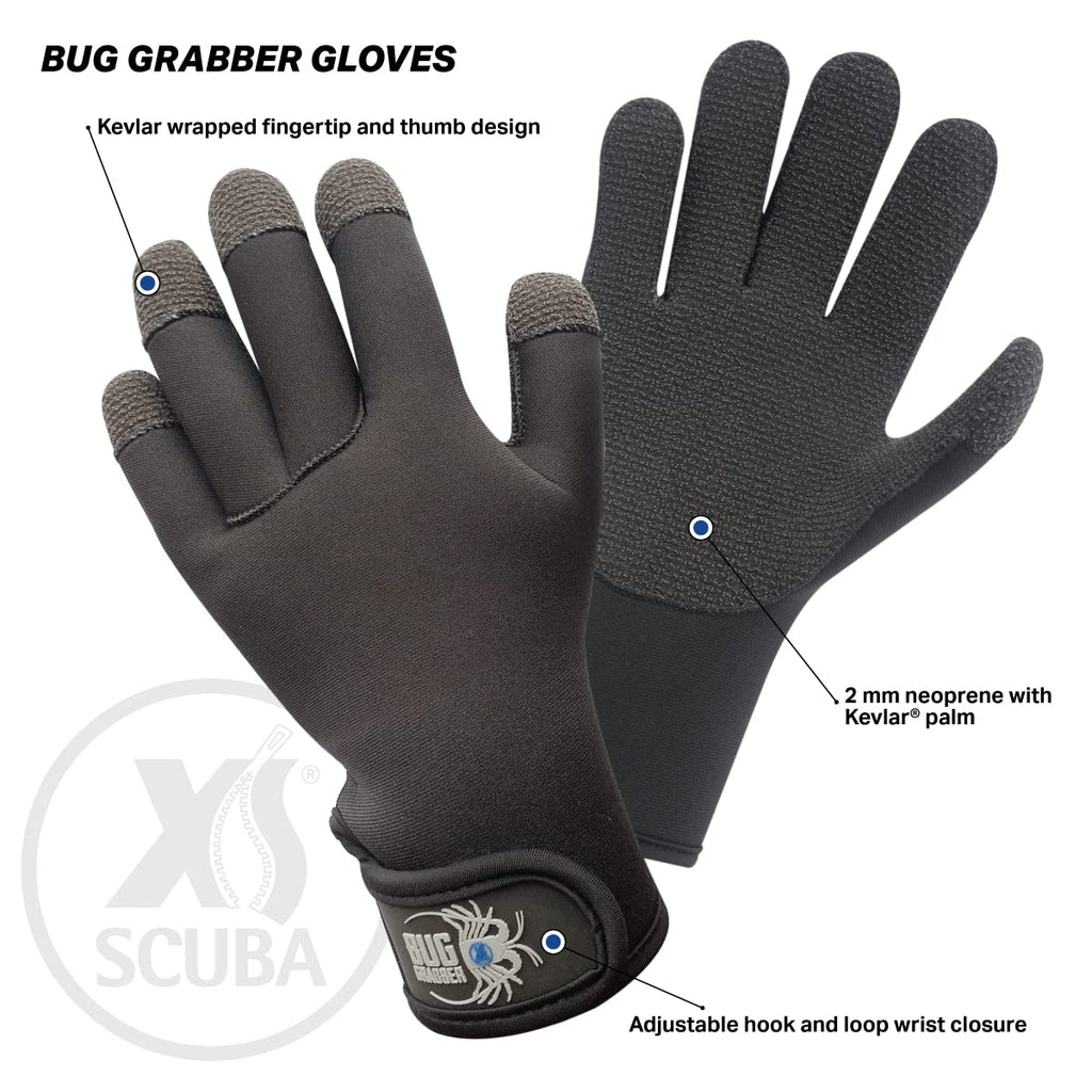 Xs Scuba Bug Grabber Gloves - Large